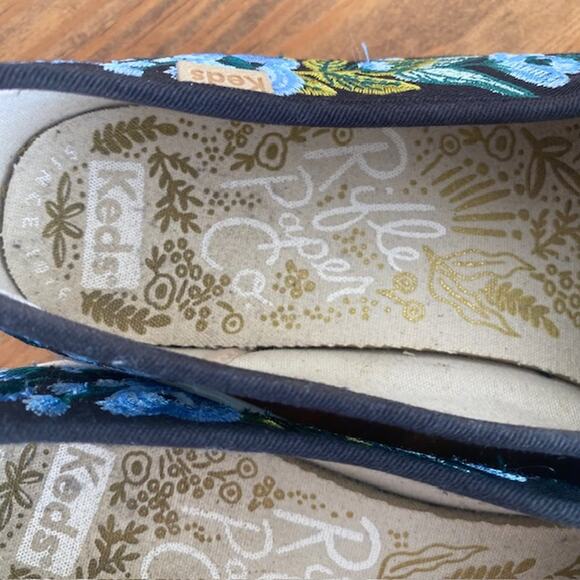 Keds Rifle Paper Co Botanical Black Platform Slip-on Sneakers - Size 8 - Picture 5 of 9